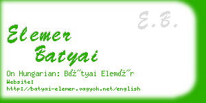 elemer batyai business card